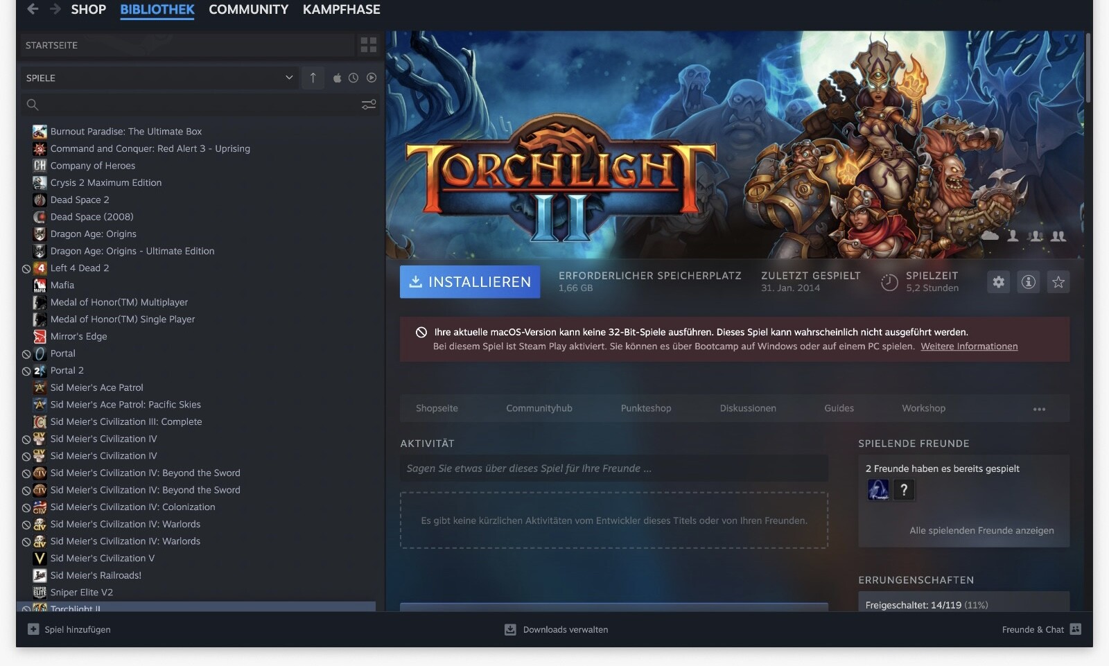 Torchlight 2 von Runing Games unter MacOS.