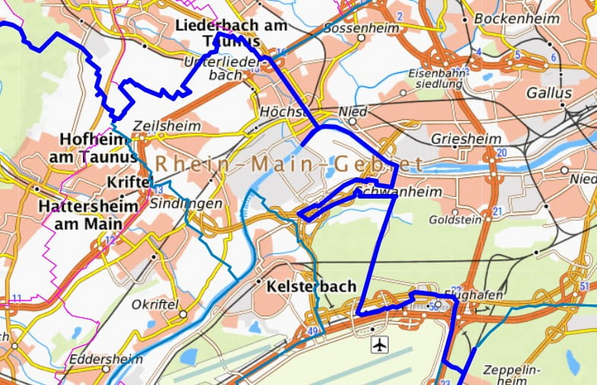 Karte mit blauer Linie als Grenze der Restriktionszone