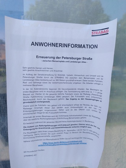 Anwohnerinfo Foto