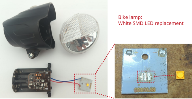 Reparatur einer Fahrradlape.