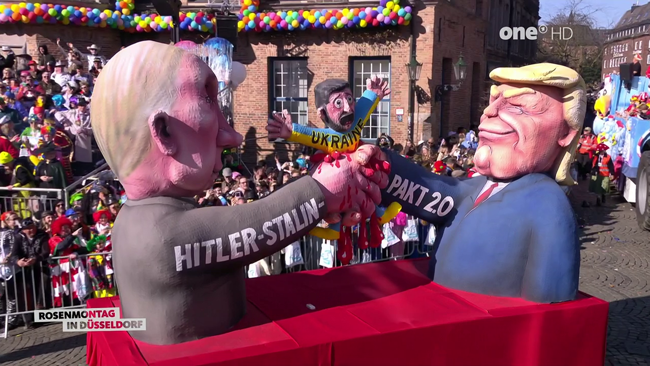 Mottowagen Hitler-Stalin-Pakt 2.0: Putin und Trump pressen die Ukraine gemeinsam zu Tode.