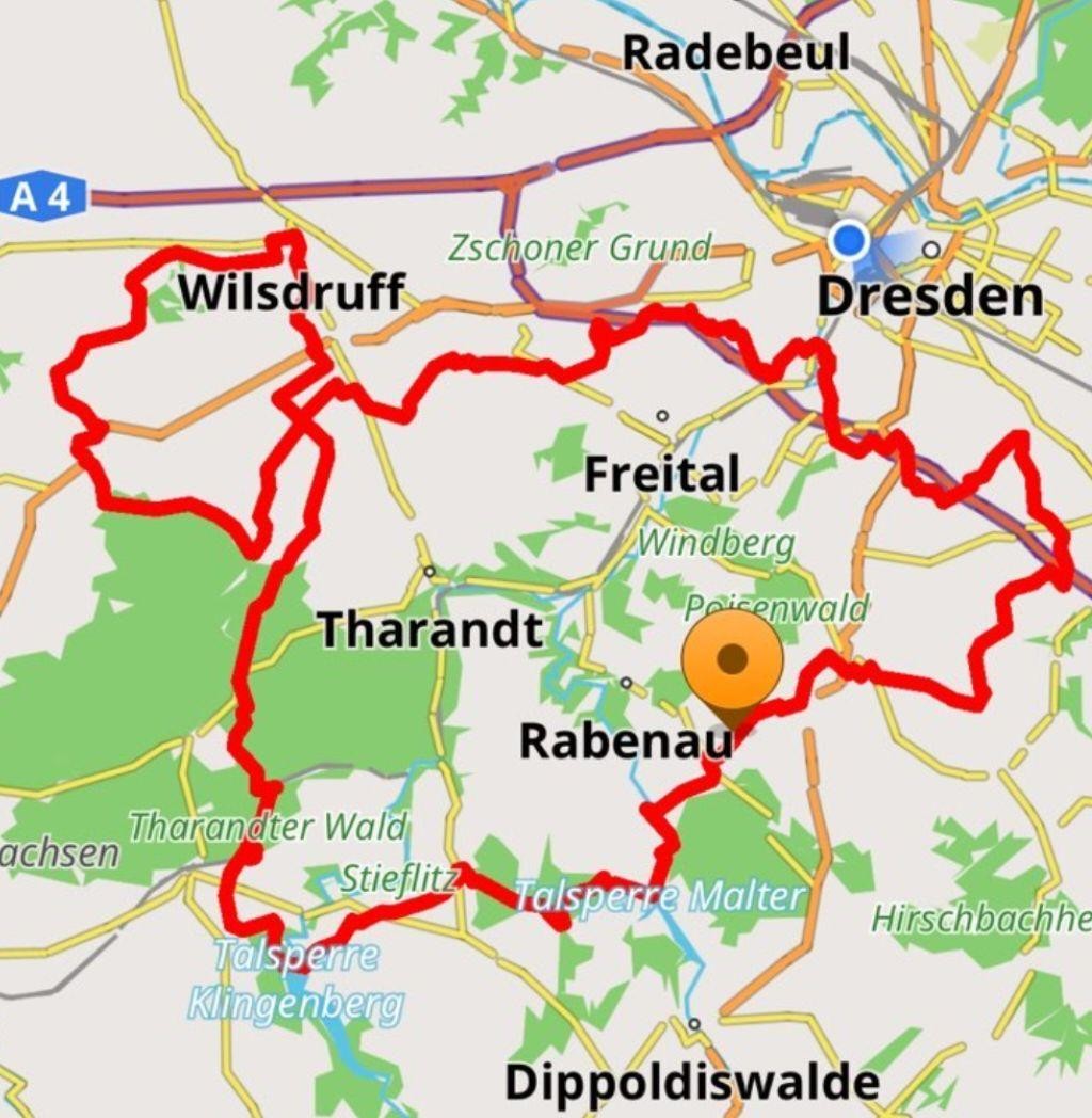 Route des diesjährigen Duathlon Dresden.