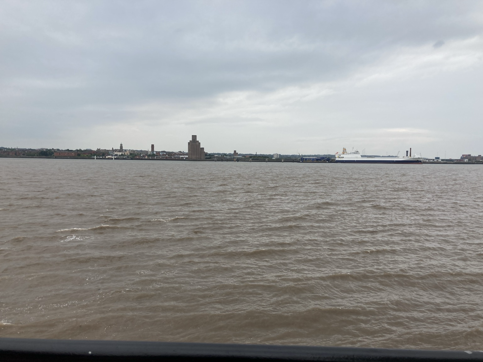 Looking across the harbor to the far shore of the Mersey