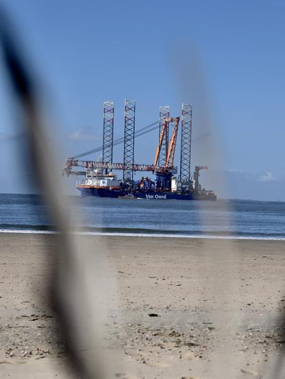The Van Oord, a rather new vessel that builds foundations and more for offshore wind power 