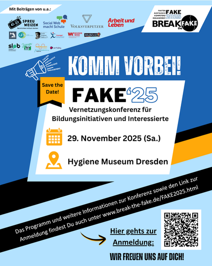 Sharepic zur Werbung für die Veranstaltung.

Hintergrund: Sechs schräg, aber parallel verlaufende Streifen in verschiedener Breite und Farbe (Hellblau, Dunkelblau, Schwarz, Hellblau, Schwarz, Hellblau).

Vordergrund: Text ähnlich zu dem im Beitrag, darüber: "KOMM VORBEI!"