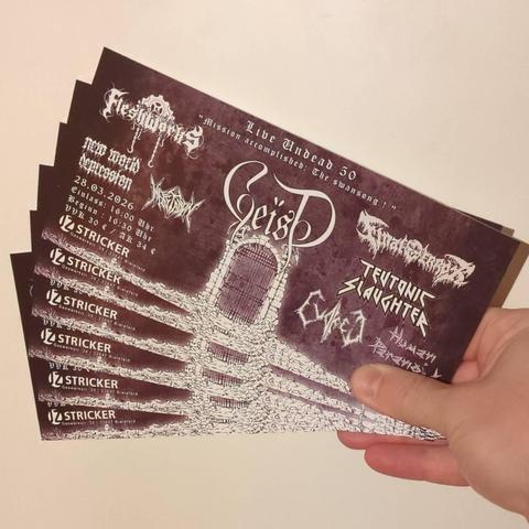 Papier-Tickets fürs Live Undead 50 am 28.03.2026 im JZ Stricker, Bielefeld