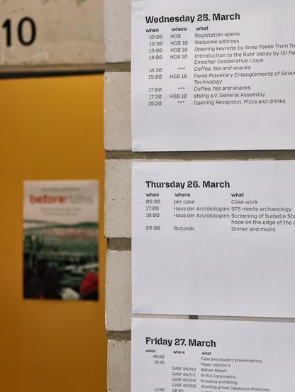Inside, a photo with the programme printed out and the poster in the back