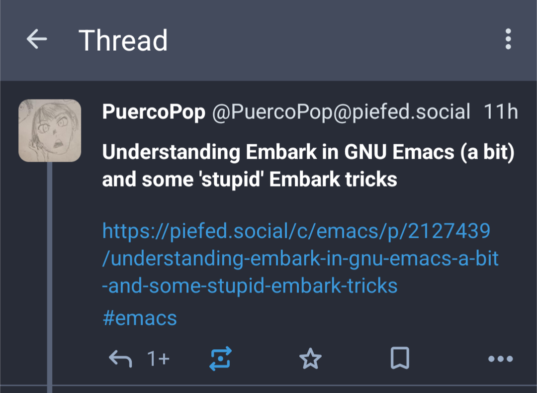Screenshot of PuercoPop's opening post. Indicates which link others see.