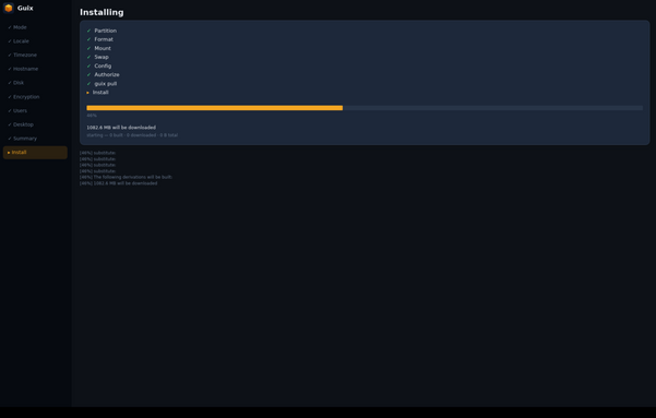 GUI installer for #guix