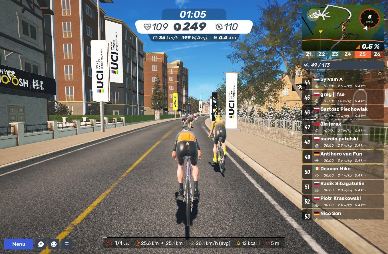Screenshot virtuelles Radrennen