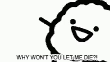 ASDF Muffin 'Why won't you let me die?' GIF