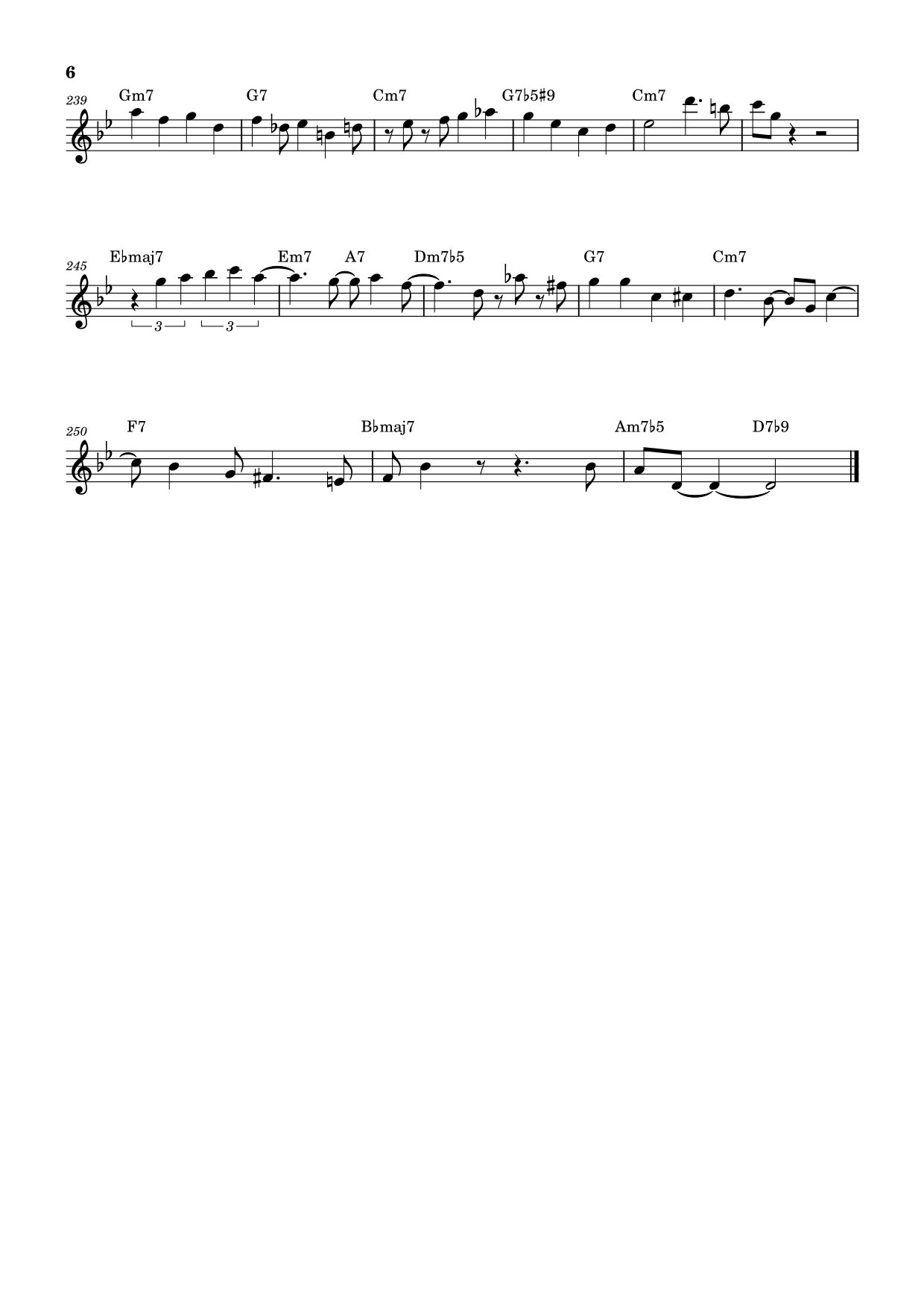Sheet music of Chris Potter's solo on Airegin