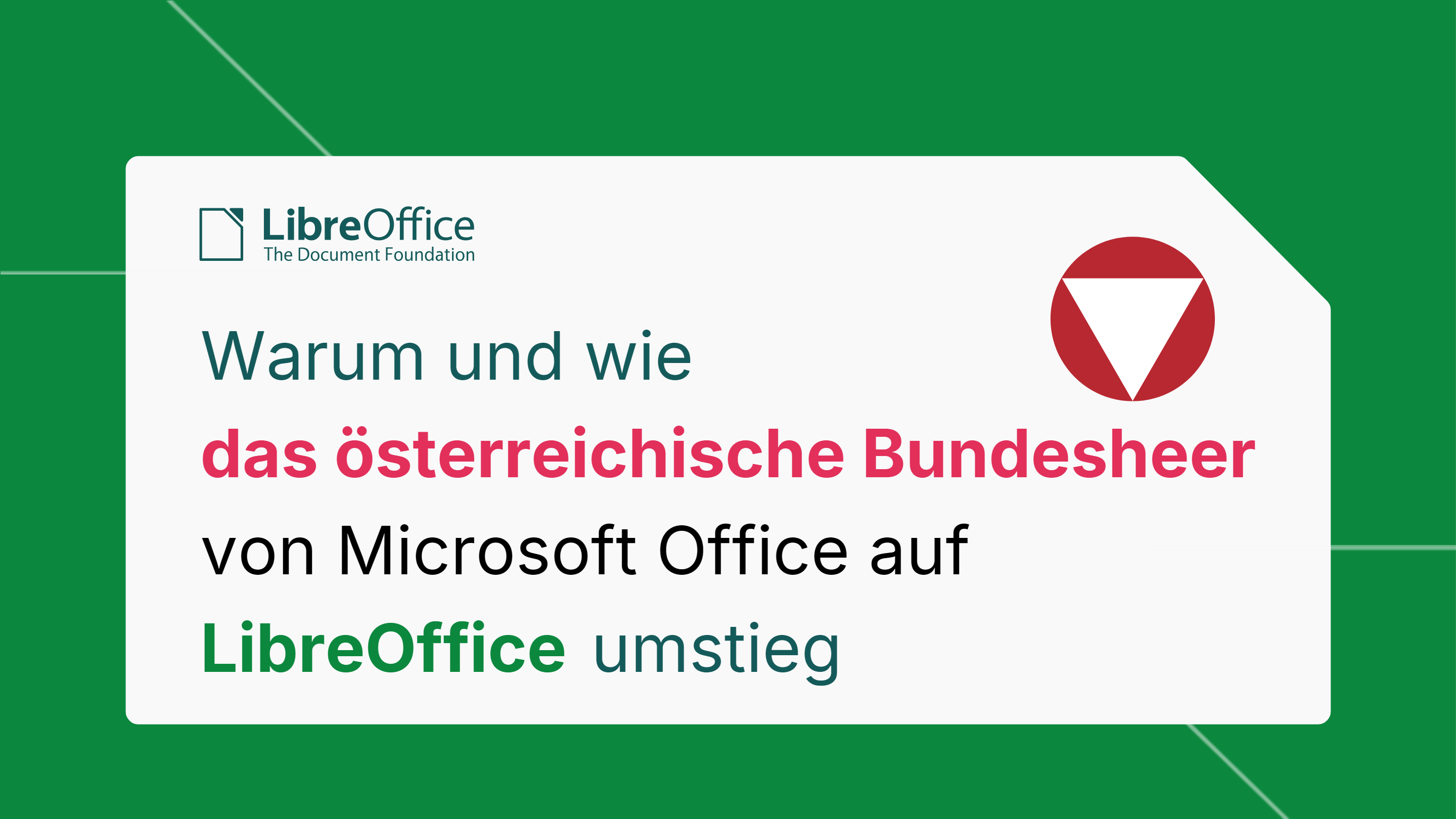 LibreOffice Logo; Warum und wie das österreichische Bundesheer von Microsoft Office auf LibreOffice umstieg.