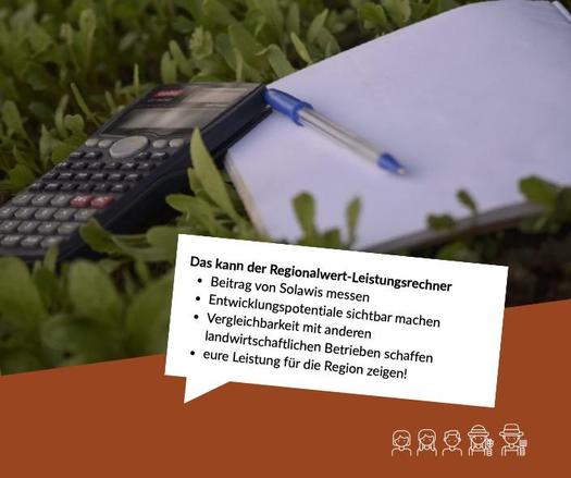 Das kann der Regionalwert-Leistungsrechner: 
Beitrag von Solawis messen, Entwicklungspotentiale sichtbar machen, Vergleichbarkeit mit anderen landwirtschaftlichen Betrieben schaffen, eure Leistung für die Region zeigen!